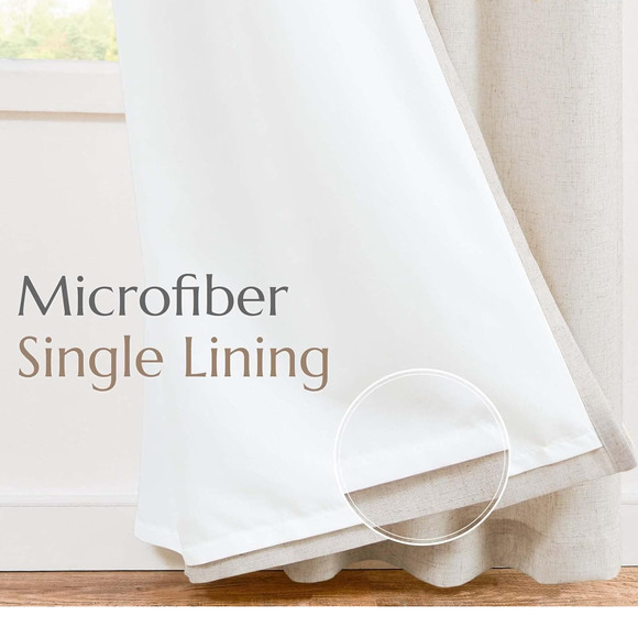 Linen Beige Curtains Panels Drapes, Each 50"W x 90"L, Light Filtering, 2 Panels - Picture 11 of 11